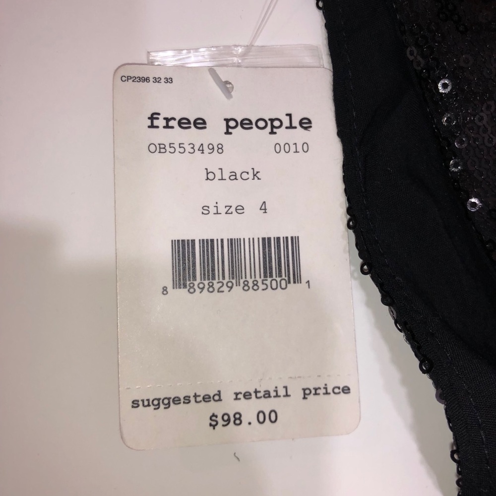 NWT Free People Black sequin dress size 4 - Picture 5 of 6
